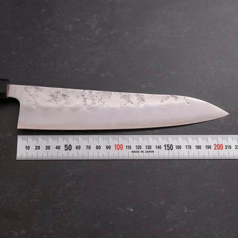 Gyuto Silver Steel #3 Nashiji Buffalo Walnut Handle 210mm (8.3”)-[Musashi]-[Japanese-Kitchen-Knives]