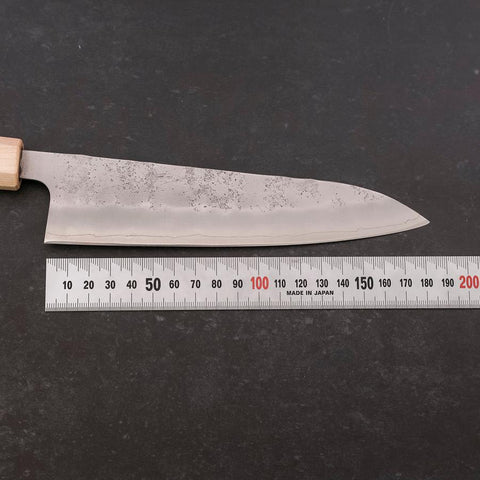 Gyuto Silver Steel #3 Nashiji Maple Walnut Handle 180mm (7”)-[Musashi]-[Japanese-Kitchen-Knives]