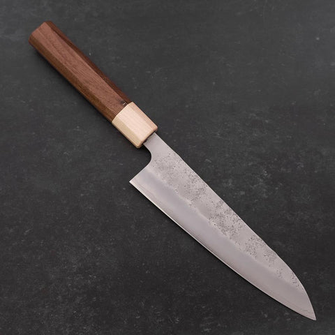 Gyuto Silver Steel #3 Nashiji Maple Walnut Handle 180mm (7”)-[Musashi]-[Japanese-Kitchen-Knives]
