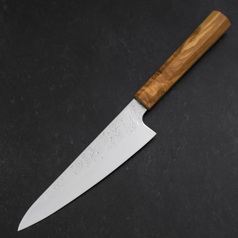 Gyuto Silver Steel #3 Nashiji Olive Handle 150mm (5.9”)-[Musashi]-[Japanese-Kitchen-Knives]