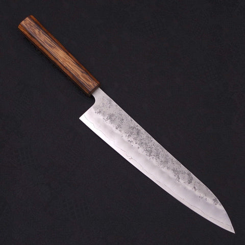 Gyuto Silver Steel #3 Nashiji Sumi Urushi Handle 240mm (9.4”)-[Musashi]-[Japanese-Kitchen-Knives]