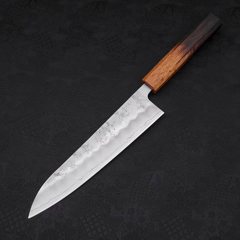 Gyuto Silver Steel #3 Nashiji Yaki Urushi Handle 210mm (8.3”)-[Musashi]-[Japanese-Kitchen-Knives]