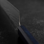 Gyuto Silver Steel #3 Nawame Damascus Dark Blue Urushi Handle 210mm (8.3”)-[Musashi]-[Japanese-Kitchen-Knives]