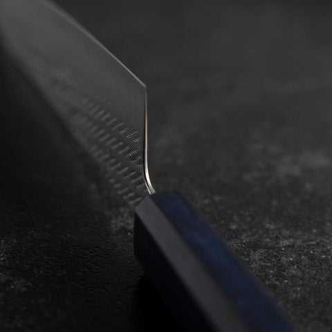 Gyuto Silver Steel #3 Nawame Damascus Dark Blue Urushi Handle 210mm (8.3”)-[Musashi]-[Japanese-Kitchen-Knives]