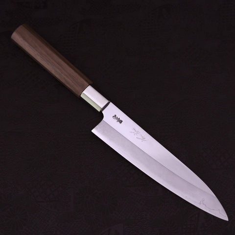 Gyuto Silver Steel #3 Walnut Handle 180mm (7”)-[Musashi]-[Japanese-Kitchen-Knives]