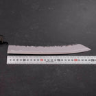 Gyuto Stainless Clad Blue Super Kurouchi Nashiji Green Urushi Handle 240mm (9.4”)-[Musashi]-[Japanese-Kitchen-Knives]
