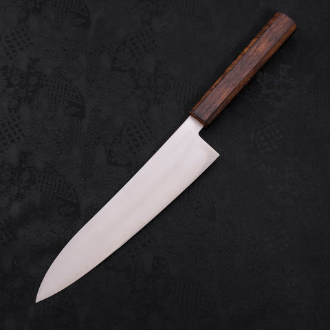 Gyuto Stainless Clad Blue Super Polished Sumi Urushi Handle 210mm (8.3”)-[Musashi]-[Japanese-Kitchen-Knives]