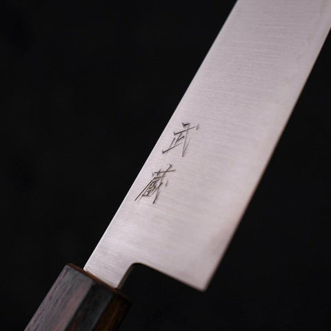Gyuto Stainless Clad Blue Super Polished Sumi Urushi Handle 210mm (8.3”)-[Musashi]-[Japanese-Kitchen-Knives]
