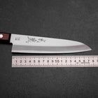 Gyuto Stainless Clad Blue Super Polished Western Black Red Handle 180mm (Tsuba-nashi) (7”)-[Musashi]-[Japanese-Kitchen-Knives]