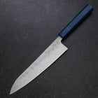 Gyuto Sweden Stainless Steel Nashiji Washi Damascus Blue Urushi Handle 210mm (8.3”)-[Musashi]-[Japanese-Kitchen-Knives]