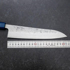 Gyuto Sweden Stainless Steel Nashiji Washi Damascus Blue Urushi Handle 210mm (8.3”)-[Musashi]-[Japanese-Kitchen-Knives]