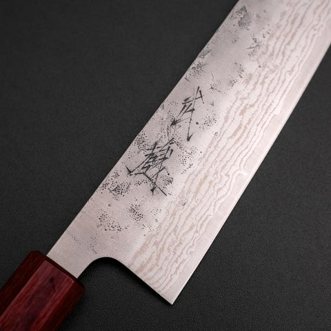 Gyuto Sweden Stainless Steel Nashiji Washi Damascus Walnut Handle 210mm (8.3”)-[Musashi]-[Japanese-Kitchen-Knives]