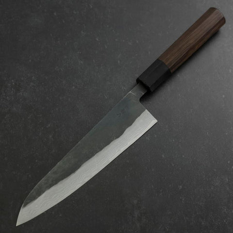 Gyuto V-Toku 2 Kurouchi Damascus Buffalo Ebony Handle 185mm (7.3”)-[Musashi]-[Japanese-Kitchen-Knives]