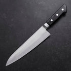 Gyuto VG-1 Polished Western Black Handle 180mm (Tsuba-ari) (7”)-[Musashi]-[Japanese-Kitchen-Knives]
