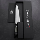 Gyuto VG-1 Polished Western Black Handle 180mm (Tsuba-ari) (7”)-[Musashi]-[Japanese-Kitchen-Knives]