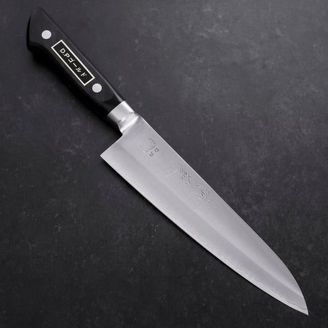 Gyuto VG-1 Polished Western Black Handle 180mm (Tsuba-ari) (7”)-[Musashi]-[Japanese-Kitchen-Knives]