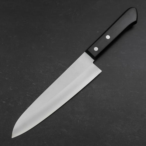 Gyuto VG-1 Polished Western Black Handle 180mm (Tsuba-nashi) (7”)-[Musashi]-[Japanese-Kitchen-Knives]