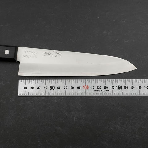 Gyuto VG-1 Polished Western Black Handle 180mm (Tsuba-nashi) (7”)-[Musashi]-[Japanese-Kitchen-Knives]