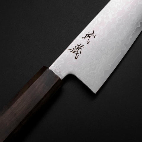 Gyuto VG-10 Damascus Ashwood Handle 195mm (7.7”)-[Musashi]-[Japanese-Kitchen-Knives]
