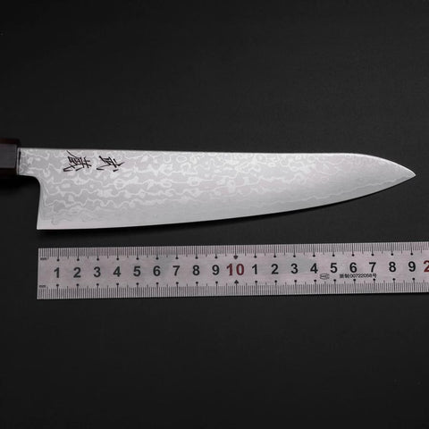 Gyuto VG-10 Damascus Ashwood Handle 195mm (7.7”)-[Musashi]-[Japanese-Kitchen-Knives]