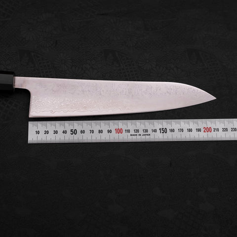 Gyuto VG-10 Damascus Black Buffalo Ebony Handle 210mm (8.3”)-[Musashi]-[Japanese-Kitchen-Knives]