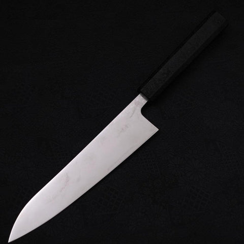 Gyuto VG-10 Damascus Black Ishime Urushi Handle 210mm (8.3”)-[Musashi]-[Japanese-Kitchen-Knives]