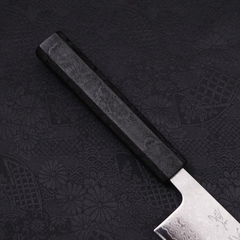 Gyuto VG-10 Damascus Black Ishime Urushi Handle 210mm (8.3”)-[Musashi]-[Japanese-Kitchen-Knives]