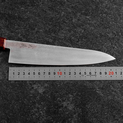 Gyuto VG-10 Damascus Yamanaka Red Urushi Handle 210mm (8.3”)-[Musashi]-[Japanese-Kitchen-Knives]