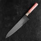 Gyuto VG-10 Mirror Tsuchime Damascus Dark Pink Buffalo Maple Handle 240mm (9.4”)-[Musashi]-[Japanese-Kitchen-Knives]