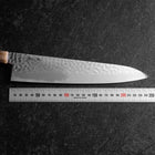 Gyuto VG-10 Mirror Tsuchime Damascus Dark Pink Buffalo Maple Handle 240mm (9.4”)-[Musashi]-[Japanese-Kitchen-Knives]