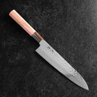 Gyuto VG-10 Mirror Tsuchime Damascus Light Pink Buffalo Maple Handle 210mm (8.3”)-[Musashi]-[Japanese-Kitchen-Knives]