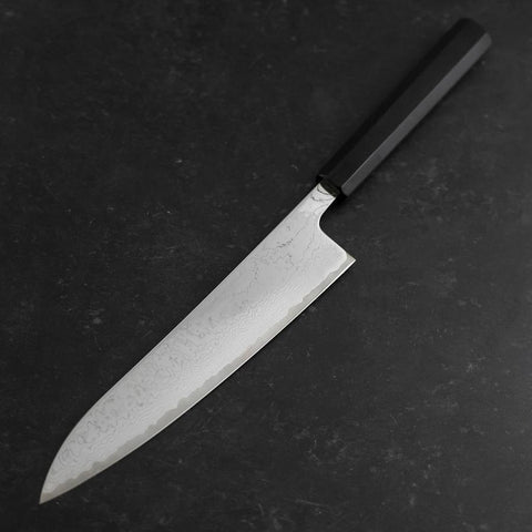Gyuto VG-10 Nickel Damascus Buffalo Ebony Handle 210mm (8.3”)-[Musashi]-[Japanese-Kitchen-Knives]