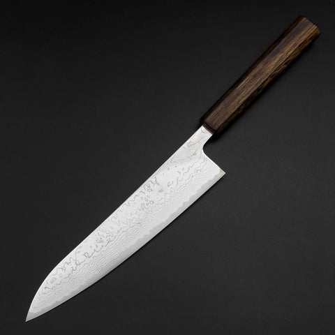 Gyuto VG-10 Nickel Damascus Sumi Urushi Handle 210mm (8.3”)-[Musashi]-[Japanese-Kitchen-Knives]