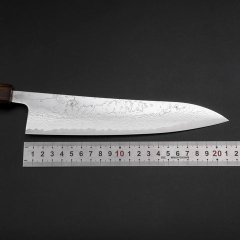 Gyuto VG-10 Nickel Damascus Sumi Urushi Handle 210mm (8.3”)-[Musashi]-[Japanese-Kitchen-Knives]