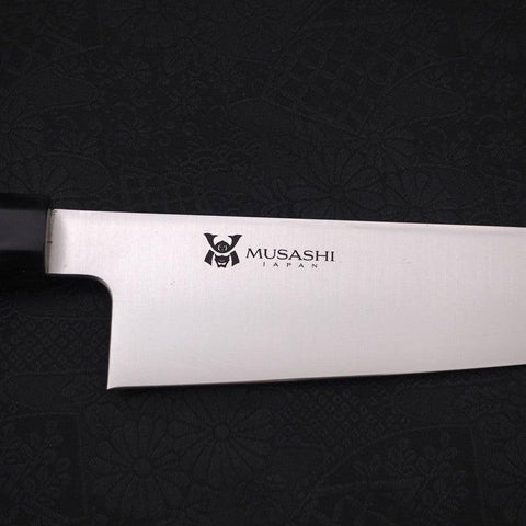 Gyuto VG-10 Polished Double Buffalo Ebony Handle 210mm (8.3”)-[Musashi]-[Japanese-Kitchen-Knives]