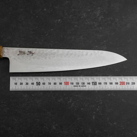 Gyuto VG-10 Tsuchime Damascus Ashwood Handle 210mm (8.3”)-[Musashi]-[Japanese-Kitchen-Knives]