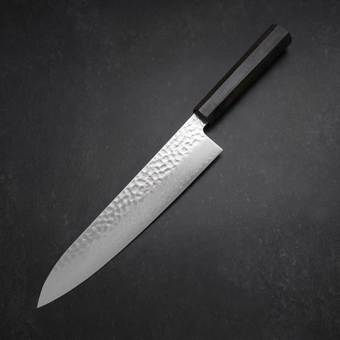 Gyuto VG-10 Tsuchime Damascus Ashwood Handle 240mm (9.4”)-[Musashi]-[Japanese-Kitchen-Knives]