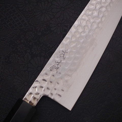 Gyuto VG-10 Tsuchime Damascus Buffalo Ebony Handle 210mm (8.3”)-[Musashi]-[Japanese-Kitchen-Knives]