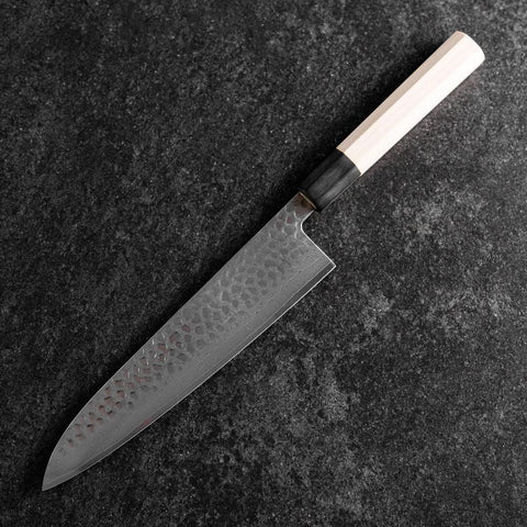 Gyuto VG-10 Tsuchime Damascus Buffalo Magnolia Handle 210mm (8.3”)-[Musashi]-[Japanese-Kitchen-Knives]
