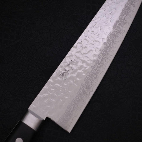 Gyuto VG-10 Tsuchime Damascus Western Black Handle 210mm (8.3”)-[Musashi]-[Japanese-Kitchen-Knives]