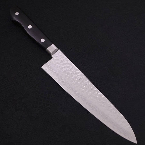Gyuto VG-10 Tsuchime Damascus Western Black Handle 210mm (8.3”)-[Musashi]-[Japanese-Kitchen-Knives]