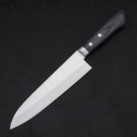 Gyuto VG-10 Tsuchime Damascus Western Dark Blue Handle 180mm (7”)-[Musashi]-[Japanese-Kitchen-Knives]