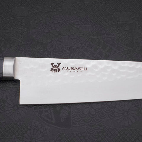 Gyuto VG-10 Tsuchime Damascus Western Dark Blue Handle 180mm (7”)-[Musashi]-[Japanese-Kitchen-Knives]