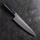 Gyuto VG-10 Tsuchime Oval Purple Handle 200mm (7.9”)-[Musashi]-[Japanese-Kitchen-Knives]