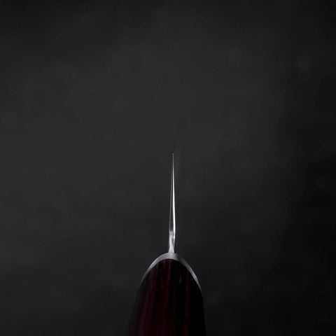 Gyuto VG-10 Tsuchime Oval Red Handle 180mm (7”)-[Musashi]-[Japanese-Kitchen-Knives]