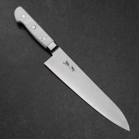 Gyuto VG-5 Tsuchime White Marble Handle 210mm (8.3”)-[Musashi]-[Japanese-Kitchen-Knives]