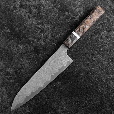 Gyuto VG-XEOS Damascus Maple Handle 200mm (7.9”)-[Musashi]-[Japanese-Kitchen-Knives]