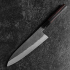Gyuto White Steel #1 Kurouchi Tsuchime Buffalo Ebony Handle 210mm (8.3”)-[Musashi]-[Japanese-Kitchen-Knives]