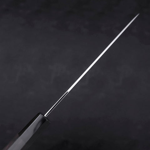 Gyuto White Steel #1 Mirror Water Honyaki Buffalo Ebony Handle With Sheath 210mm (8.3”)-[Musashi]-[Japanese-Kitchen-Knives]