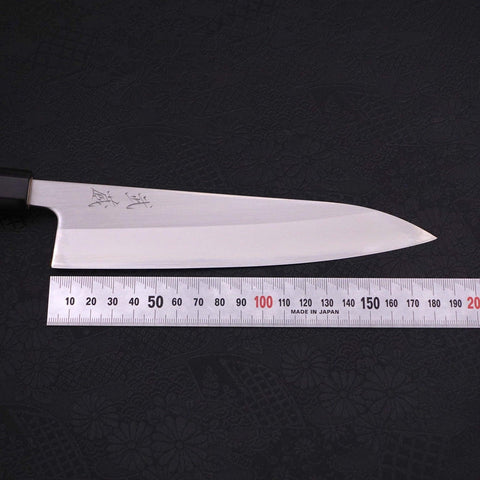 Gyuto White Steel #1 Polished Buffalo Magnolia Handle 180mm (7”)-[Musashi]-[Japanese-Kitchen-Knives]